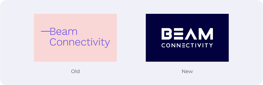 Beam Connectivity logo before and after